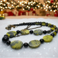 Enchanting Yellow Turquoise and Black Onyx, Semi-precious, One-of-a-Kind Necklace-handcrafted by Artistry Jewelry