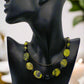 Enchanting Yellow Turquoise and Black Onyx, Semi-precious, One-of-a-Kind Necklace-handcrafted by Artistry Jewelry
