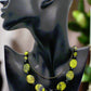 Enchanting Yellow Turquoise and Black Onyx, Semi-precious, One-of-a-Kind Necklace-handcrafted by Artistry Jewelry