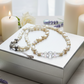 Elegant Mother of Pearl and Crystal Necklace
