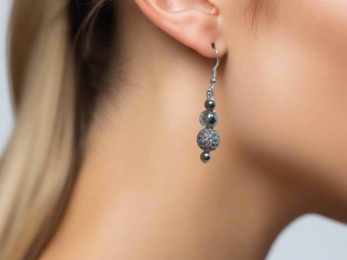 Elegant Silver and Crystal Drop Earrings