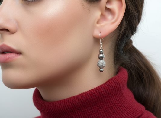 Elegant Silver and Crystal Drop Earrings