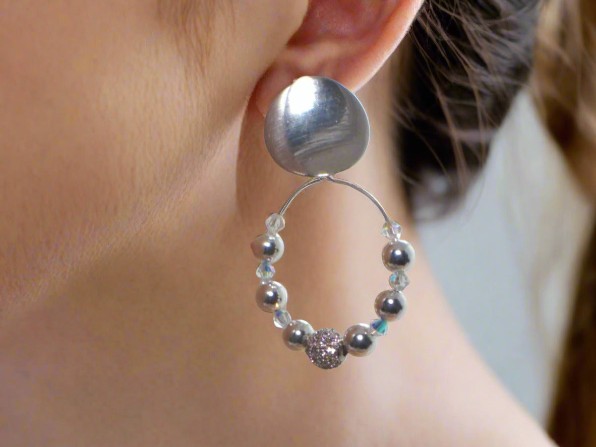 Dazzling Silver and Crystal Earrings