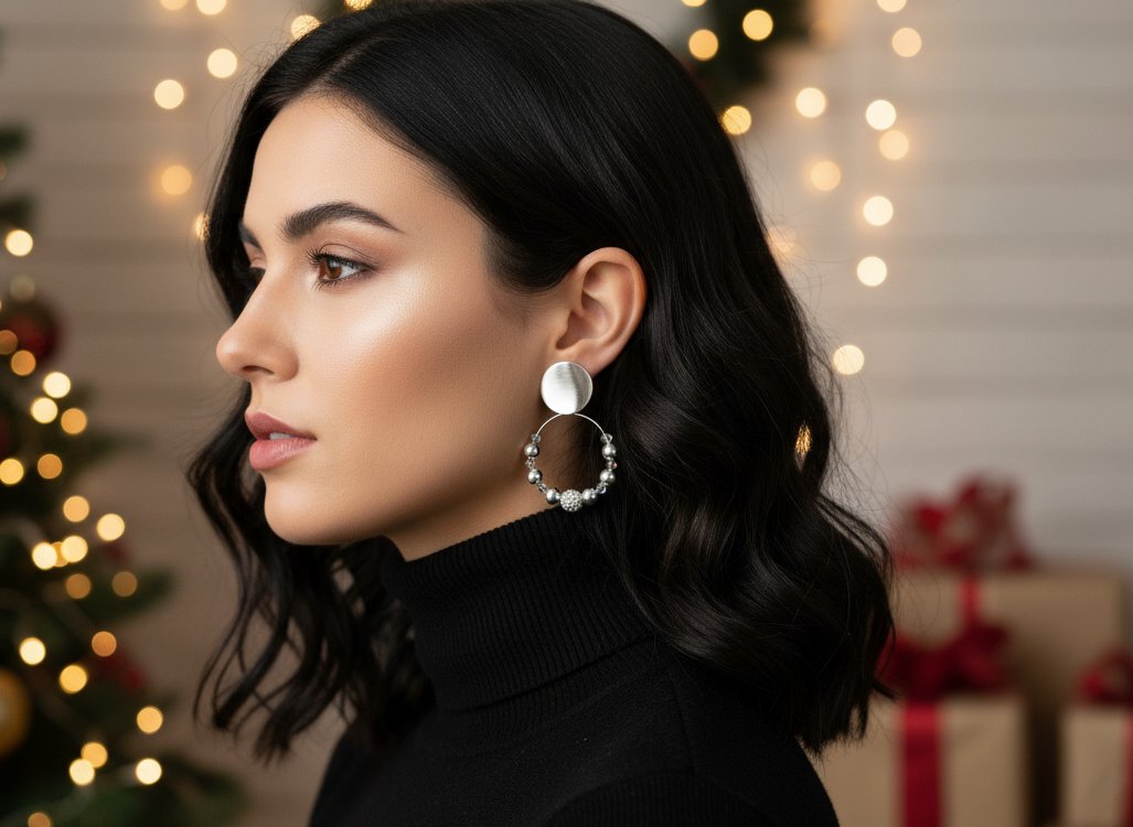 Dazzling Silver and Crystal Earrings