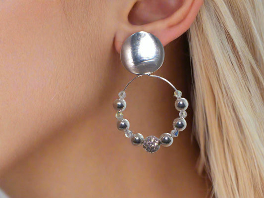 Dazzling Silver and Crystal Earrings