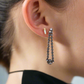 Elegant Smokey Black Rhinestone Dangle Earrings