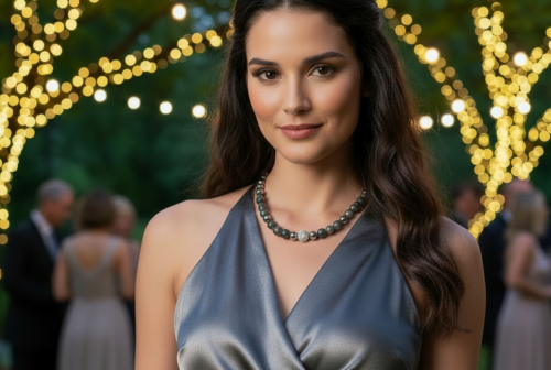 Ravishing Natural Labradorite, Cubic Zirconia, and Crystal Beaded Necklace by Artistry Jewelry