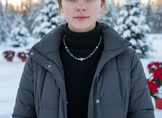 Ravishing Natural Labradorite, Cubic Zirconia, and Crystal Beaded Necklace by Artistry Jewelry