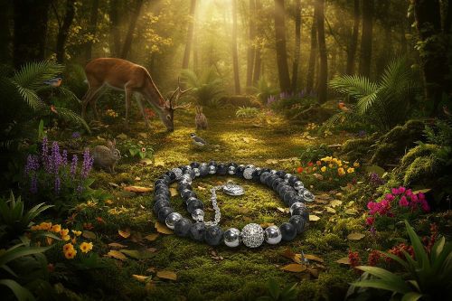 Ravishing Natural Labradorite, Cubic Zirconia, and Crystal Beaded Necklace by Artistry Jewelry