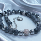 Ravishing Natural Labradorite, Cubic Zirconia, and Crystal Beaded Necklace by Artistry Jewelry