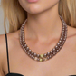 Stunning Crystal, Pearl, and Druk Two-Strand Beaded Necklace