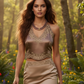 Stunning Crystal, Pearl, and Druk Two-Strand Beaded Necklace