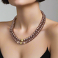 Stunning Crystal, Pearl, and Druk Two-Strand Beaded Necklace
