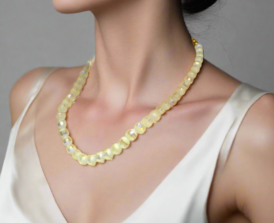 Magnificent Celestial Opal Crystal and Hematite Beaded Necklace