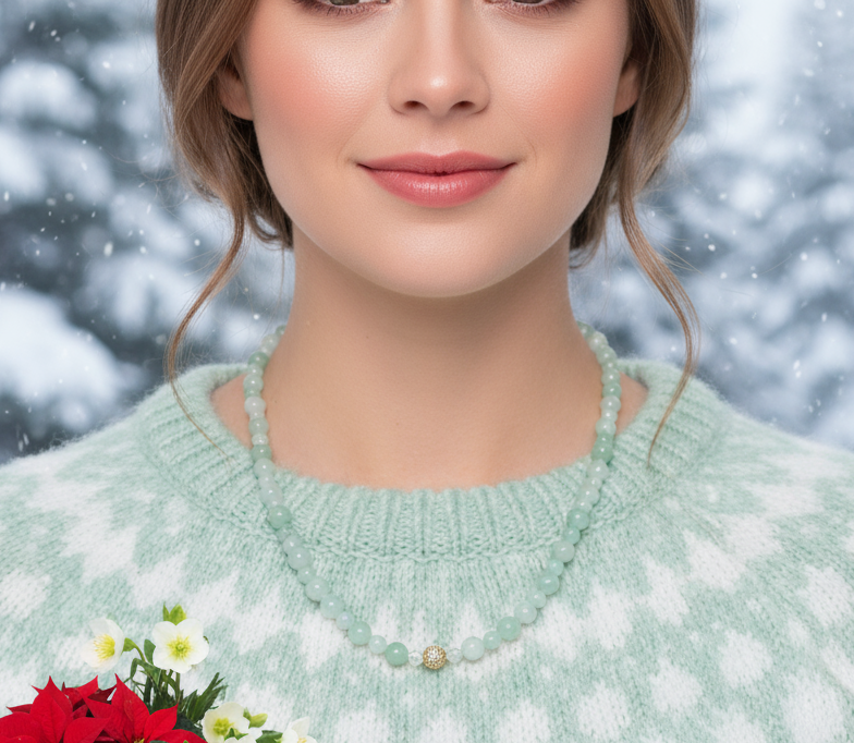 Alluring Burness Jade, Crystal and Hematite Beaded Necklace by Artistry Jewelry