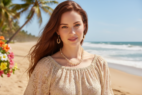 Beautiful Peach/Amber, Crystal and Cream, Golden Shadow Beaded Necklace Set handcrafted by Artistry Jewelry