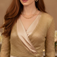 Beautiful Peach/Amber, Crystal and Cream, Golden Shadow Beaded Necklace Set handcrafted by Artistry Jewelry