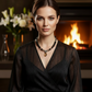 Gorgeous Black Diamond Crystals, Cubic Zirconia, and Black Pearl Beads, One-of-a-Kind Beaded Necklace - handcrafted by Artistry Jewelry