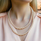 Beautiful Light Peach, Stardust, and Pearl, Two-Strand Beaded Necklace handcrafted by Artistry Jewelry