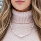 Stunning Rose Pink Quartz and Crystals, Semi-precious Beaded Necklace handcrafted by Artistry Jewelry