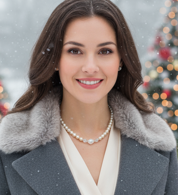 Precious Light Peach, Silver, Crystal and Pearl Beaded Necklace handcrafted by Artistry Jewelry