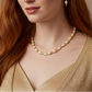Sweet Golden Shadow Crystals, Light Peach/Champagne Beaded Necklace Set-crafted by Artistry Jewelry
