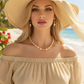 Sweet Golden Shadow Crystals, Light Peach/Champagne Beaded Necklace Set-crafted by Artistry Jewelry
