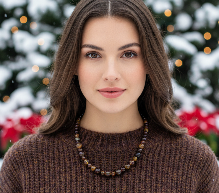 Alluring Carnelian Round, Agate, and Hematite Beaded Necklace