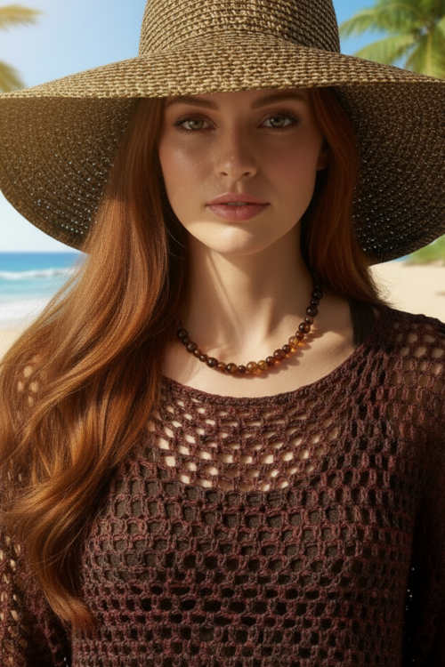 Alluring Carnelian Round, Agate, and Hematite Beaded Necklace