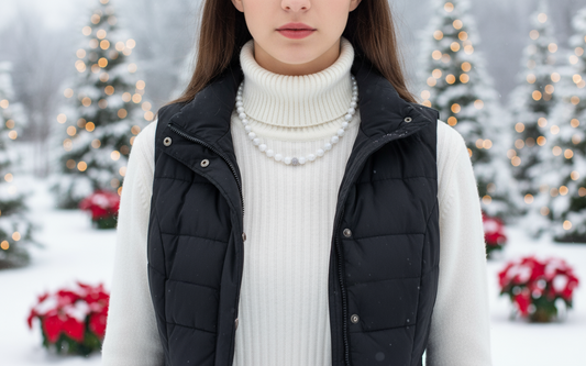Dazzling White Moonstone and Crystal Necklace