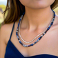 Radiant Blue Natural Lava and Hematite Beaded Two-Strand Necklace