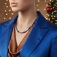 Radiant Blue Natural Lava and Hematite Beaded Two-Strand Necklace
