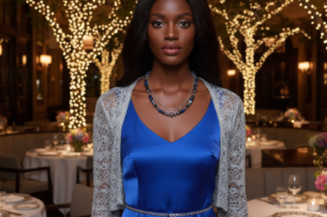 Radiant Blue Natural Lava and Hematite Beaded Two-Strand Necklace