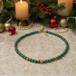 Stunning Cubic Zirconia, Czech Green Satin Beads, and Gold Hematite, Beaded Necklace, One-of-a-Kind, Crafted by Artistry Jewelry