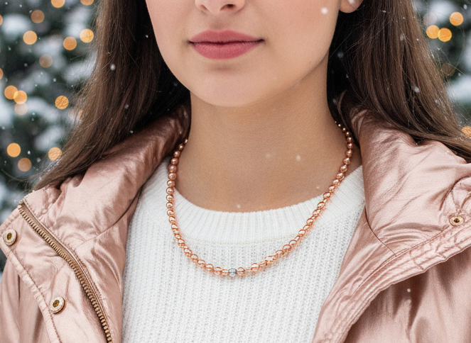 Charming Rose Gold Hematite Beaded Necklace