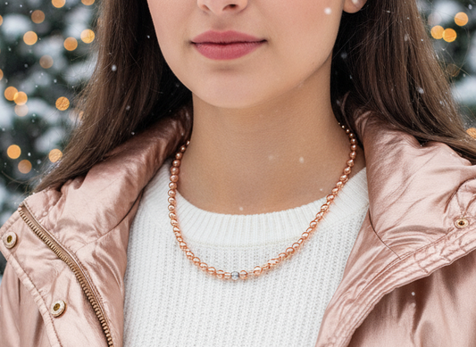 Charming Rose Gold Hematite Beaded Necklace