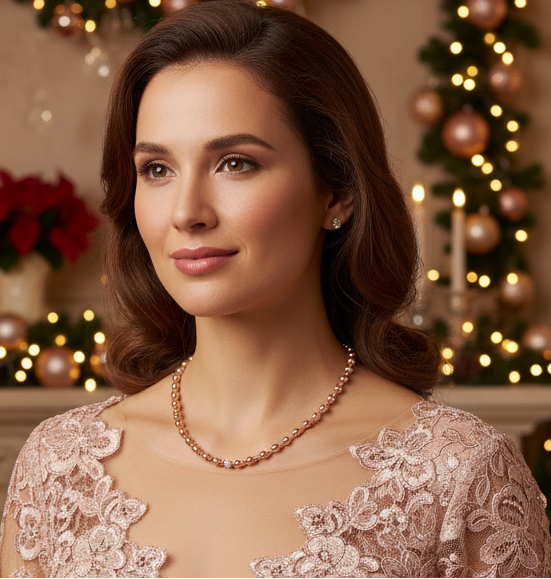 Charming Rose Gold Hematite Beaded Necklace