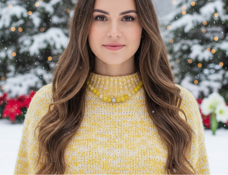 Fabulous Yellow Fire Agates and Cubic Zirconia Semi-precious, One-of-a-Kind, Beaded Necklace - handcrafted by Artistry Jewelry