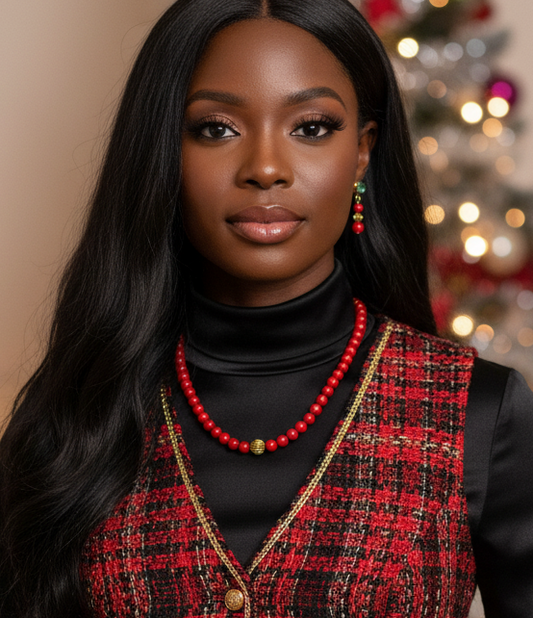 Beautiful Natural Red and Black Vein Turquoise, One-of-a-Kind, Semi-precious,  Necklace Set- handcrafted by Artistry Jewelry