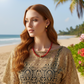 Beautiful Natural Red and Black Vein Turquoise, One-of-a-Kind, Semi-precious,  Necklace Set- handcrafted by Artistry Jewelry