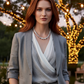 Beautiful Pearl Silver Beads with Graphic Crystals, One-of-a-Kind, Beaded Necklace - handcrafted by Artistry Jewelry