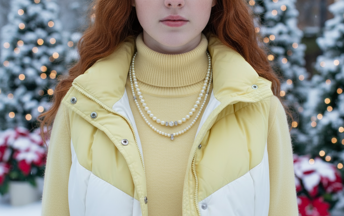 Gorgeous Yellow Pearl Beads,Briolette Crystals, and Cubic Zirconia, One-of-a-Kind Beaded Necklace-handcrafted by Artistry Jewelry