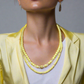 Gorgeous Yellow Pearl Beads,Briolette Crystals, and Cubic Zirconia, One-of-a-Kind Beaded Necklace-handcrafted by Artistry Jewelry