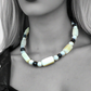 Lovely Natural Snow Quartz, Black Onyx, Howlite and Mountain Jade, Semi-precious, One-of-a -kind, Beaded Necklace A-crafted by Artistry Jewelry