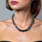 Lovely Black Onyx, Crystals, One-of-a-Kind, Beaded Necklace-crafted by Artistry Jewelry