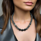 Lovely Black Onyx, Crystals, One-of-a-Kind, Beaded Necklace-crafted by Artistry Jewelry