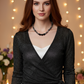 Lovely Black Onyx, Crystals, One-of-a-Kind, Beaded Necklace-crafted by Artistry Jewelry