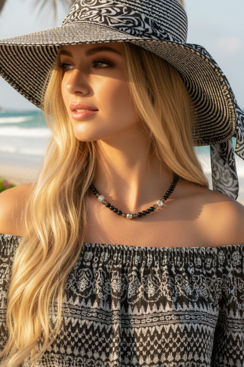 Magical Black Diamond Crystals, SP Hematite, Silver Cracked Glass Beads, One-of-a-Kind Necklace-crafted by Artistry Jewelry