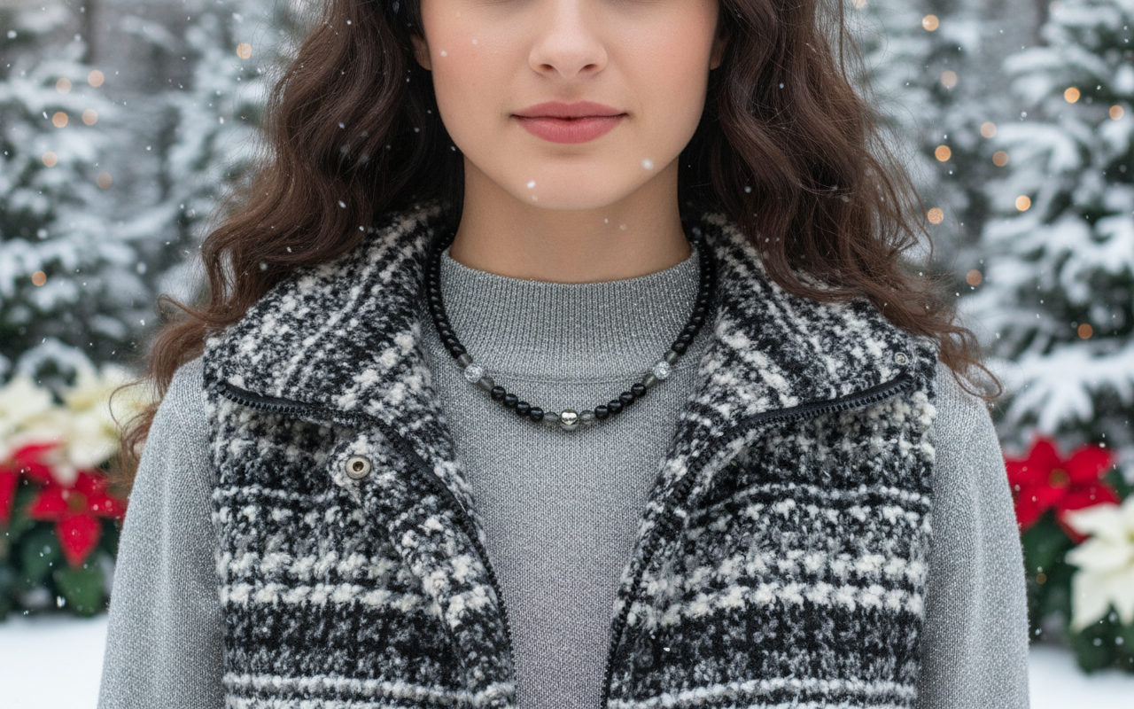 Magical Black Diamond Crystals, SP Hematite, Silver Cracked Glass Beads, One-of-a-Kind Necklace-crafted by Artistry Jewelry