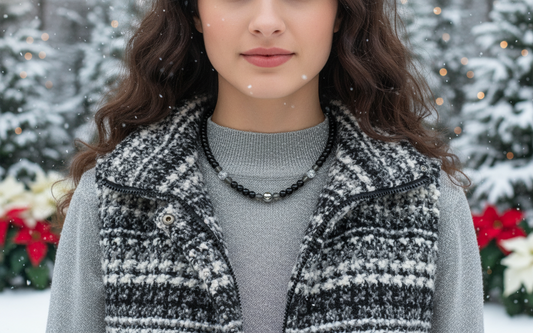 Magical Black Diamond Crystals, SP Hematite, Silver Cracked Glass Beads, One-of-a-Kind Necklace-crafted by Artistry Jewelry